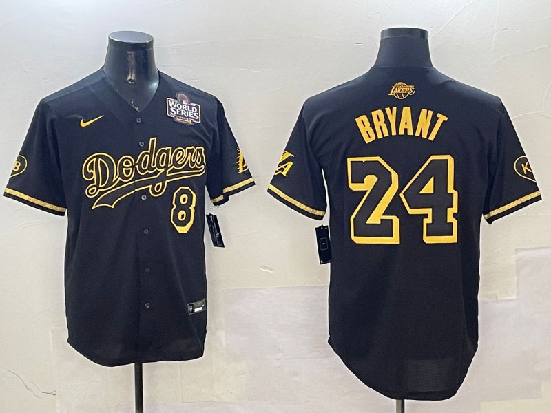Men Los Angeles Dodgers #24 Bryant Black Gold Five generations Game 2025 Nike MLB Jersey style 1->youth mlb jersey->Youth Jersey